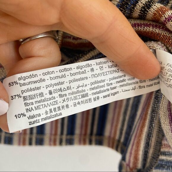 Zara Knotted Sparkly Striped Cropped Top Size Small - Picture 7 of 8